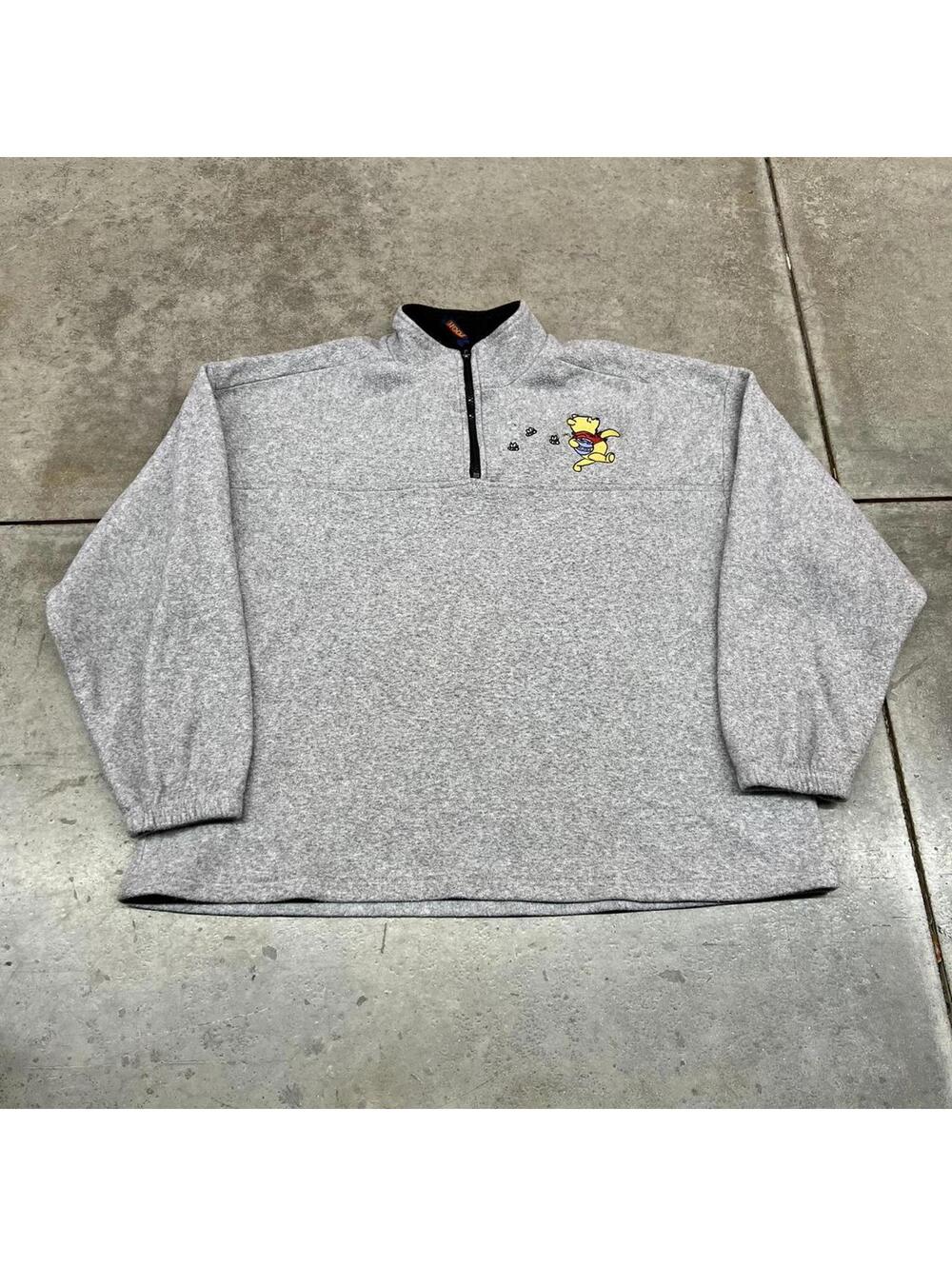 vintage winnie the pooh quarter zip fleece disney jacket size large WOMENS